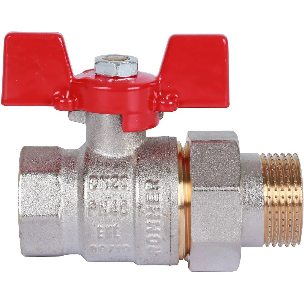 ROMMER Шаровой кран с американкой 3/4 ВН/НР, ручка бабочка ROMMER Шаровой кран с американкой 3/4 ВН/НР, ручка бабочка