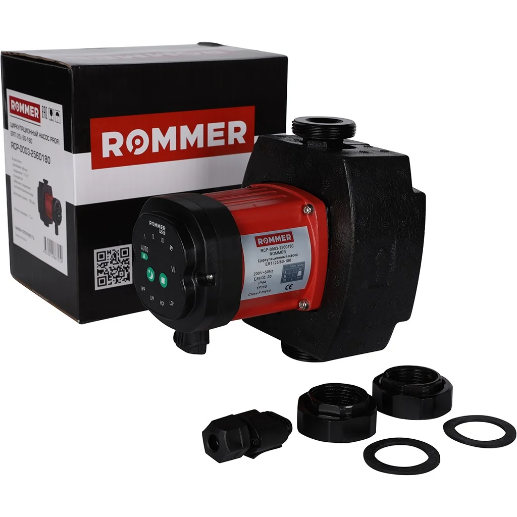 ROMMER RCP-0003 ROMMER Циркуляционный насос ERTI 25/60-180 ROMMER RCP-0003 ROMMER Циркуляционный насос ERTI 25/60-180