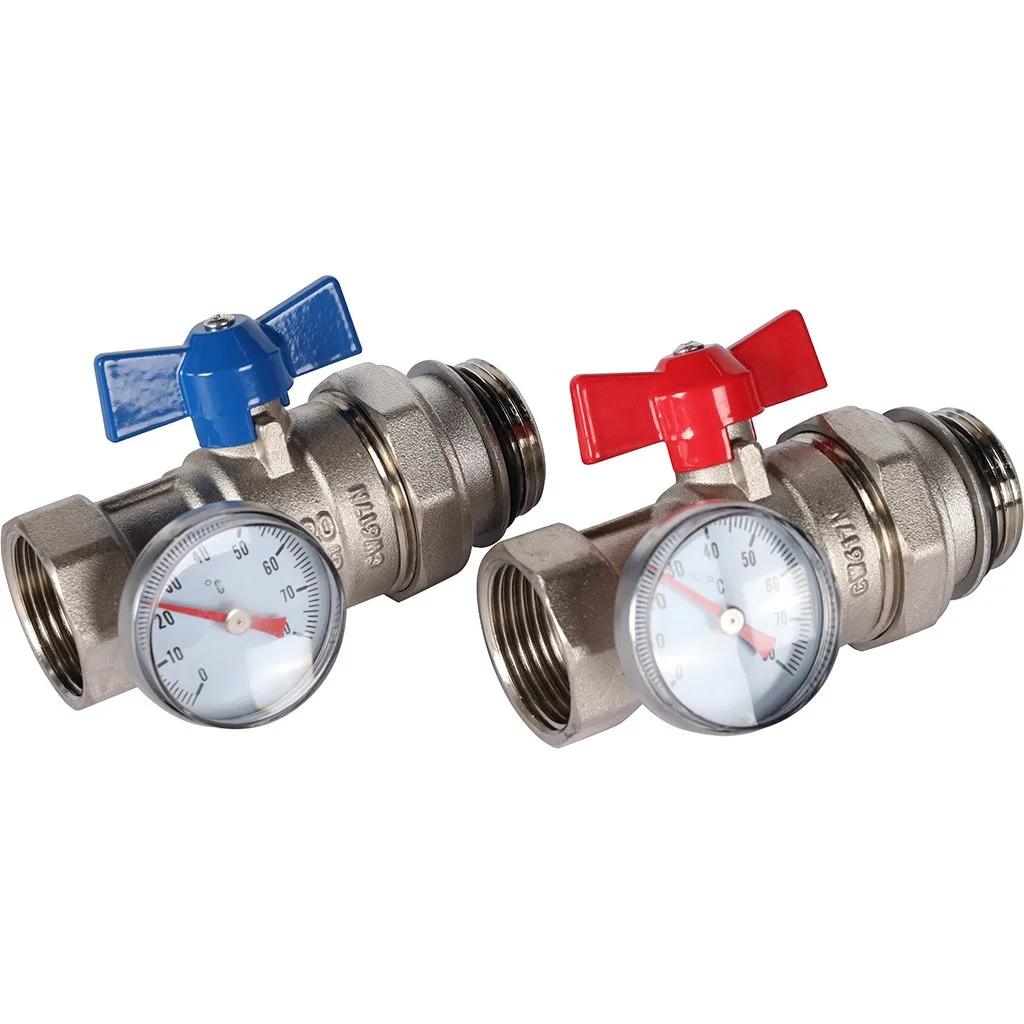 ROMMER RMS-1001-030001 ROMMER Комплект прямых шаровых кранов с термометрами 1” ROMMER RMS-1001-030001 ROMMER Комплект прямых шаровых кранов с термометрами 1”