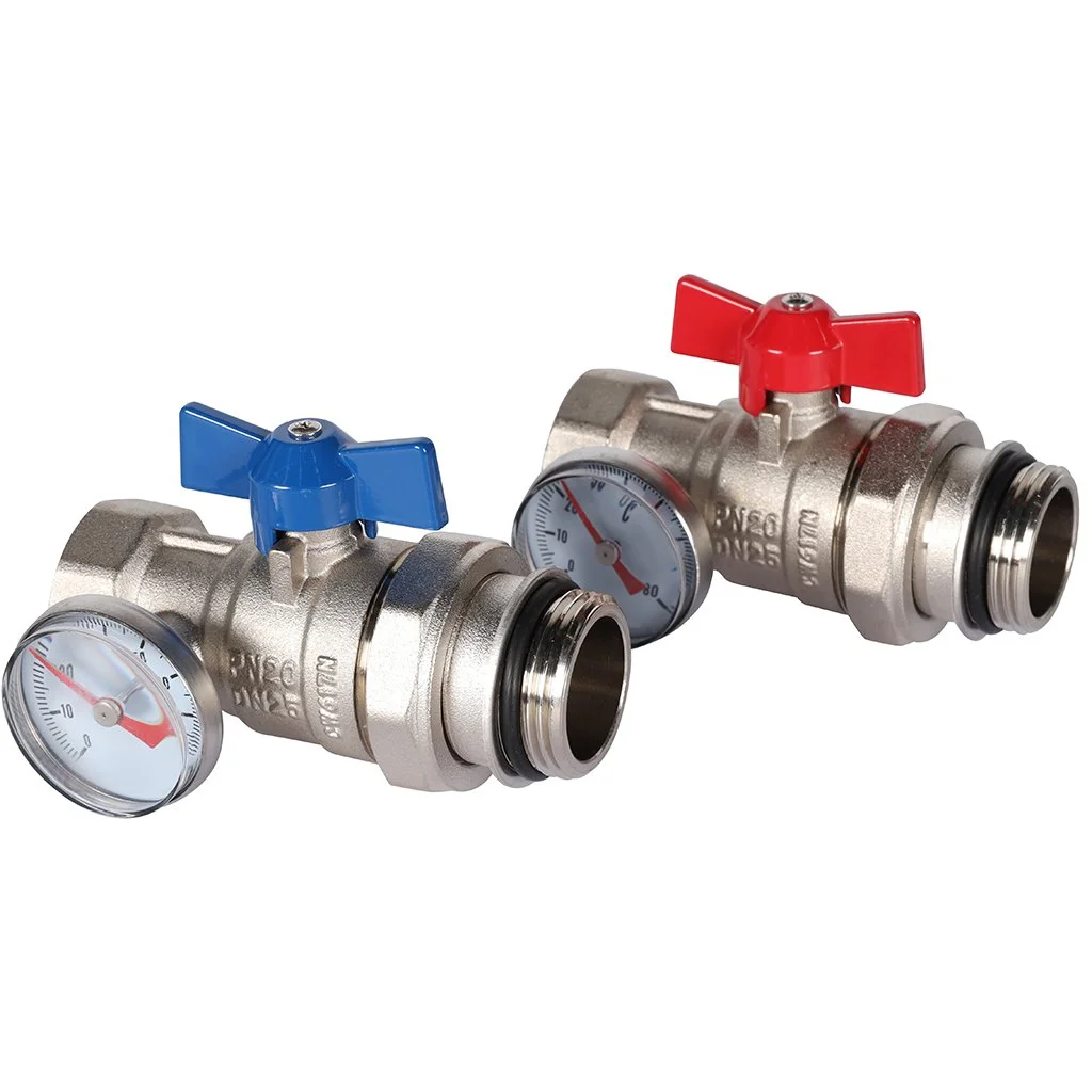 ROMMER RMS-1001-030001 ROMMER Комплект прямых шаровых кранов с термометрами 1” ROMMER RMS-1001-030001 ROMMER Комплект прямых шаровых кранов с термометрами 1”