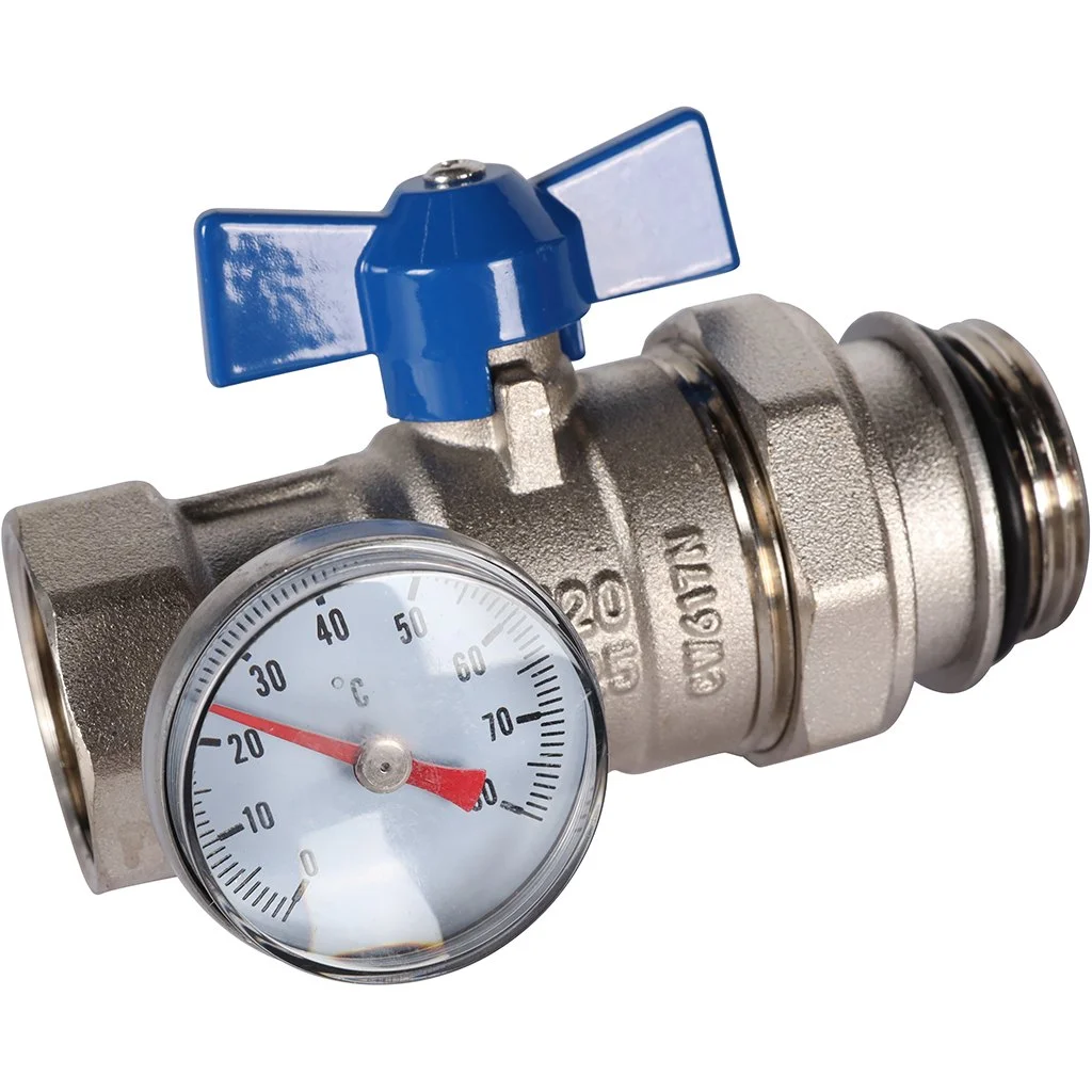 ROMMER RMS-1001-030001 ROMMER Комплект прямых шаровых кранов с термометрами 1” ROMMER RMS-1001-030001 ROMMER Комплект прямых шаровых кранов с термометрами 1”