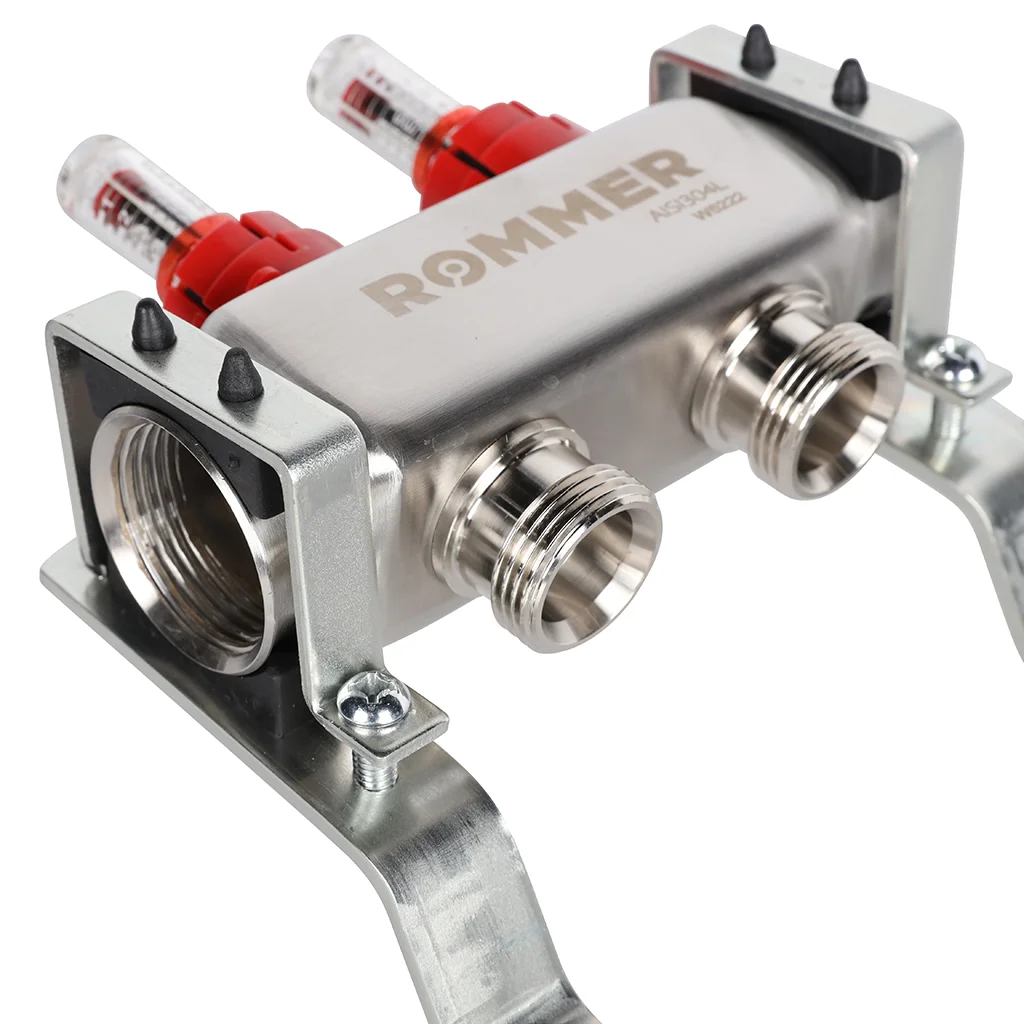 ROMMER RMS-1200-000002 ROMMER Коллектор из нержавеющей стали с расходомерами 2 вых. ROMMER RMS-1200-000002 ROMMER Коллектор из нержавеющей стали с расходомерами 2 вых.