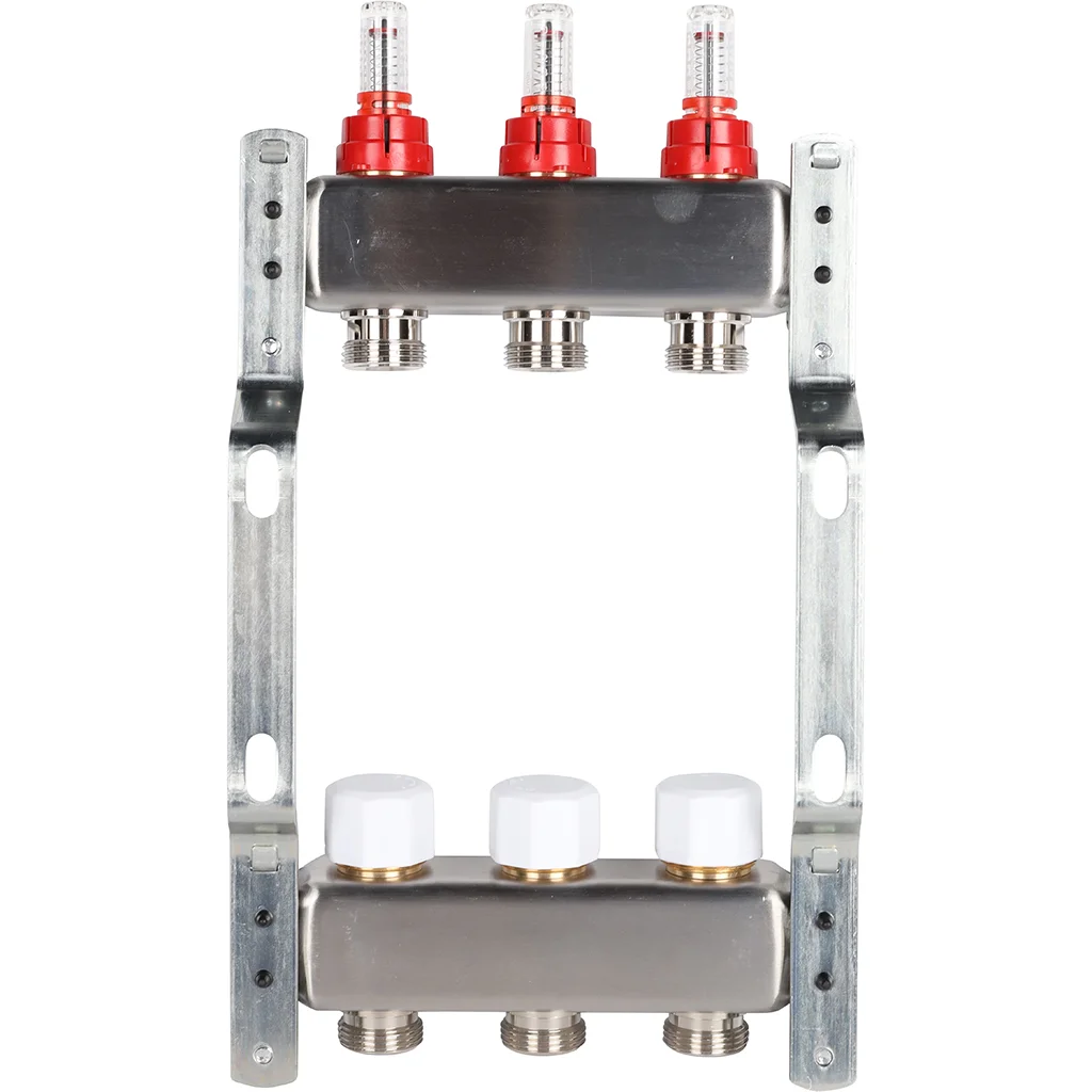 ROMMER RMS-1200-000003 ROMMER Коллектор из нержавеющей стали с расходомерами 3 вых. ROMMER RMS-1200-000003 ROMMER Коллектор из нержавеющей стали с расходомерами 3 вых.