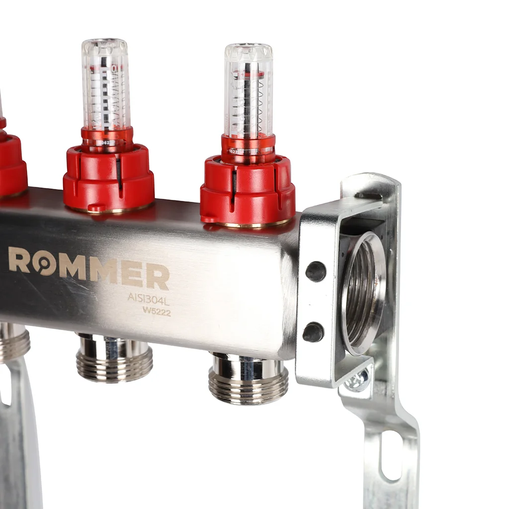 ROMMER RMS-1200-000003 ROMMER Коллектор из нержавеющей стали с расходомерами 3 вых. ROMMER RMS-1200-000003 ROMMER Коллектор из нержавеющей стали с расходомерами 3 вых.