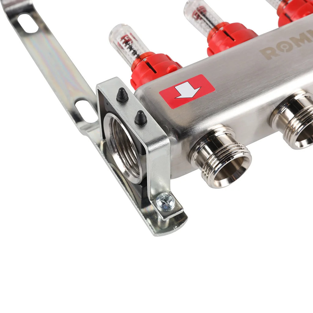ROMMER RMS-1200-000004 ROMMER Коллектор из нержавеющей стали с расходомерами 4 вых. ROMMER RMS-1200-000004 ROMMER Коллектор из нержавеющей стали с расходомерами 4 вых.
