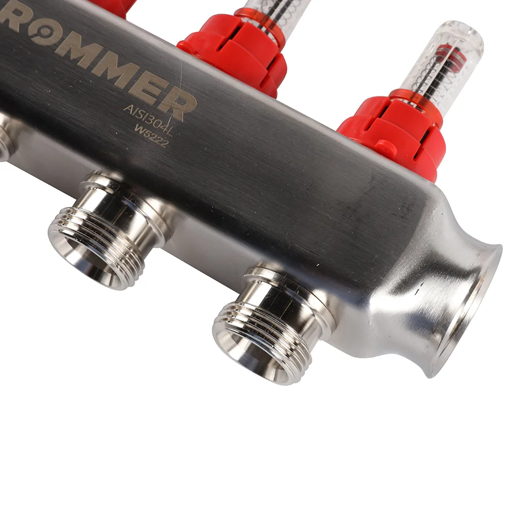 ROMMER RMS-1200-000004 ROMMER Коллектор из нержавеющей стали с расходомерами 4 вых. ROMMER RMS-1200-000004 ROMMER Коллектор из нержавеющей стали с расходомерами 4 вых.