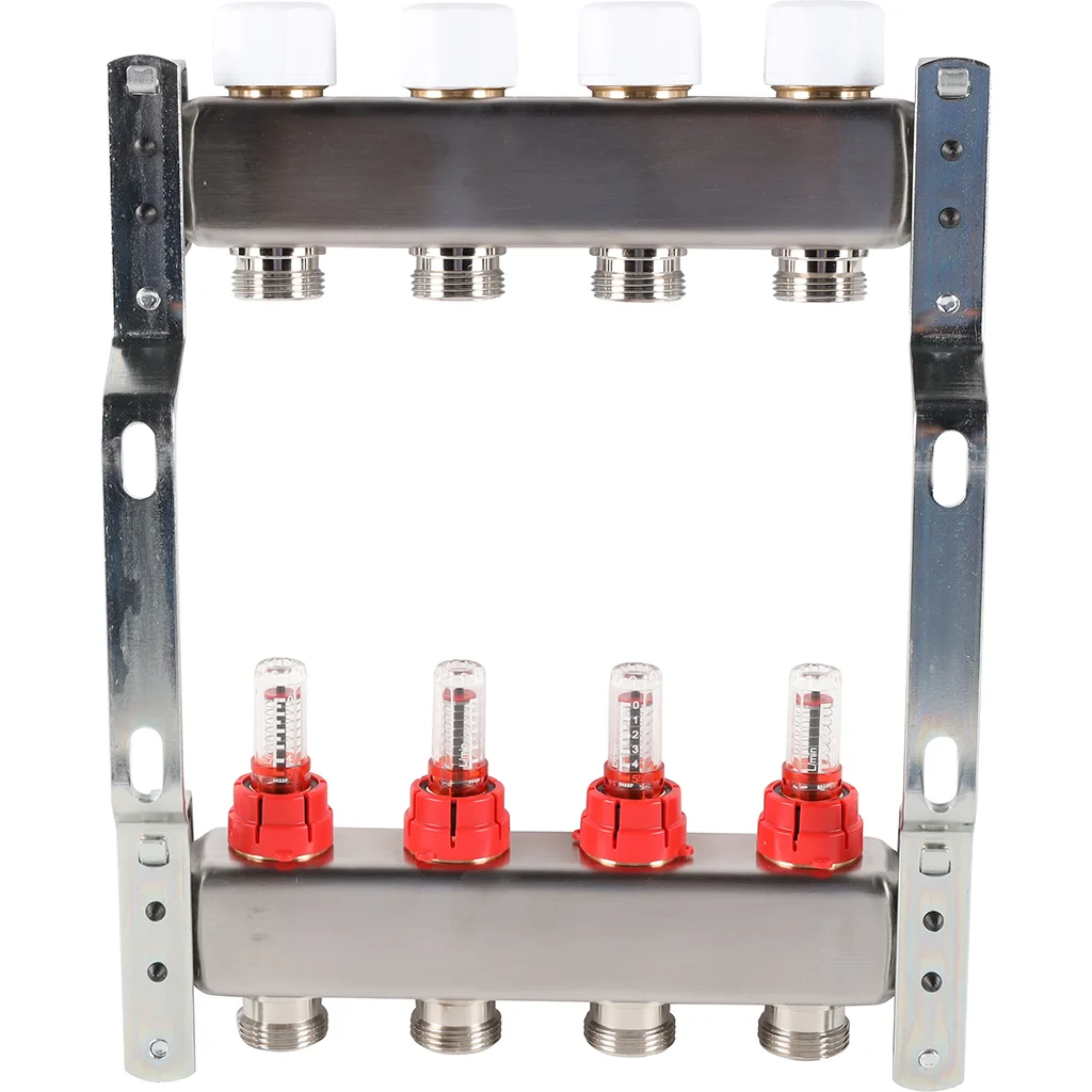 ROMMER RMS-1200-000004 ROMMER Коллектор из нержавеющей стали с расходомерами 4 вых. ROMMER RMS-1200-000004 ROMMER Коллектор из нержавеющей стали с расходомерами 4 вых.