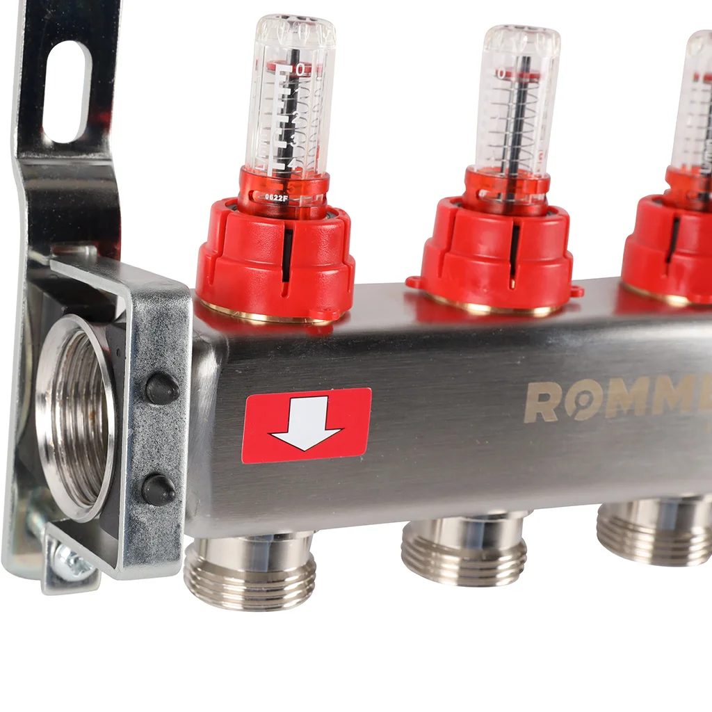 ROMMER RMS-1200-000004 ROMMER Коллектор из нержавеющей стали с расходомерами 4 вых. ROMMER RMS-1200-000004 ROMMER Коллектор из нержавеющей стали с расходомерами 4 вых.