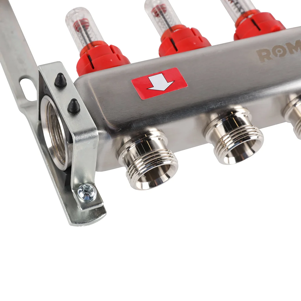 ROMMER RMS-1200-000005 ROMMER Коллектор из нержавеющей стали с расходомерами 5 вых. ROMMER RMS-1200-000005 ROMMER Коллектор из нержавеющей стали с расходомерами 5 вых.