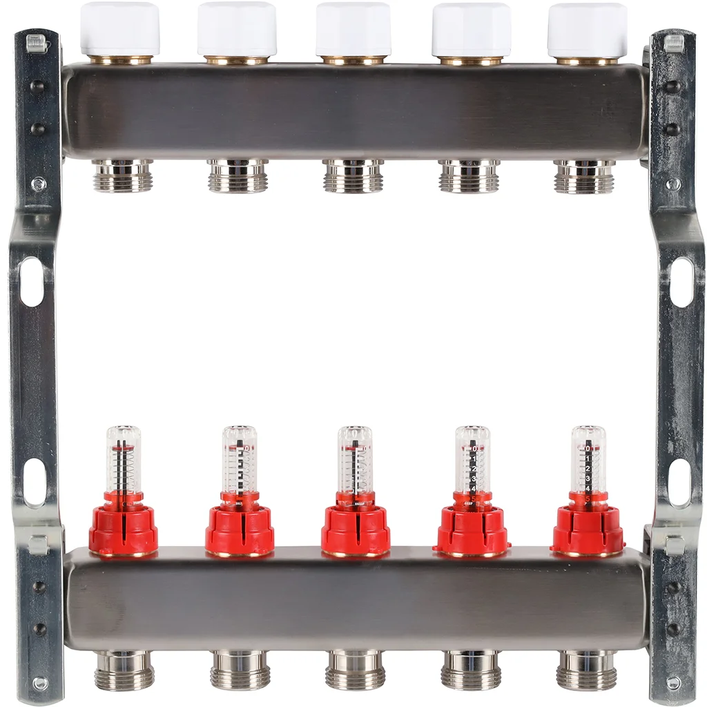 ROMMER RMS-1200-000005 ROMMER Коллектор из нержавеющей стали с расходомерами 5 вых. ROMMER RMS-1200-000005 ROMMER Коллектор из нержавеющей стали с расходомерами 5 вых.