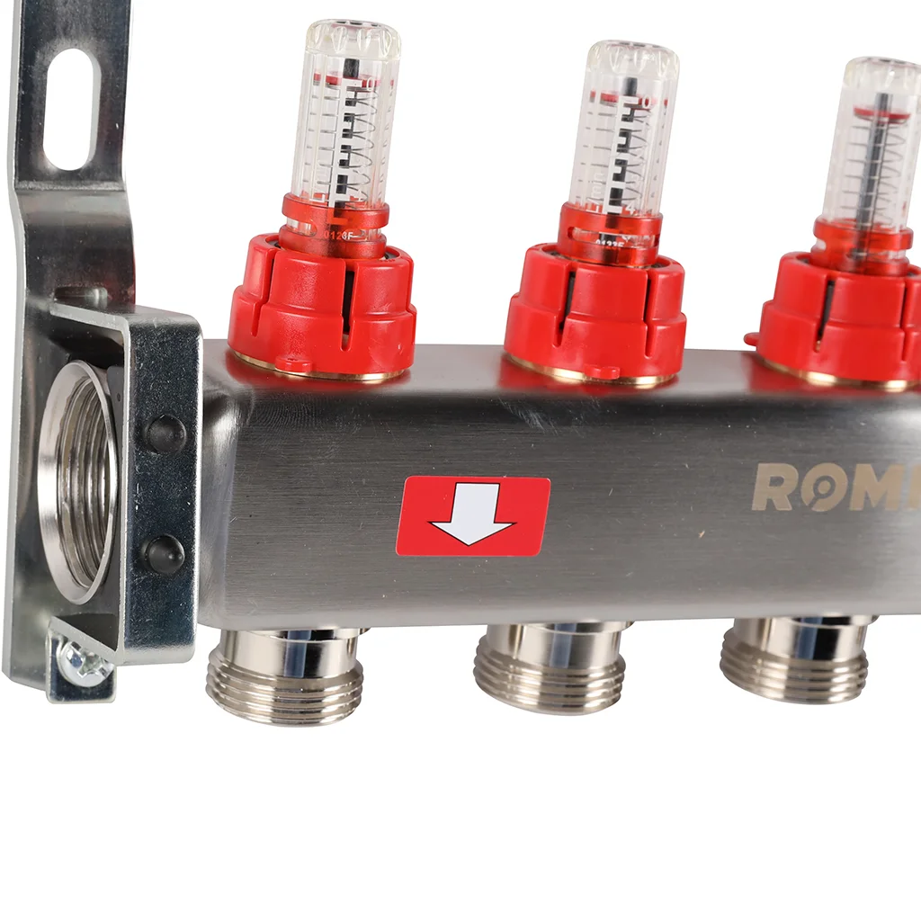 ROMMER RMS-1200-000005 ROMMER Коллектор из нержавеющей стали с расходомерами 5 вых. ROMMER RMS-1200-000005 ROMMER Коллектор из нержавеющей стали с расходомерами 5 вых.