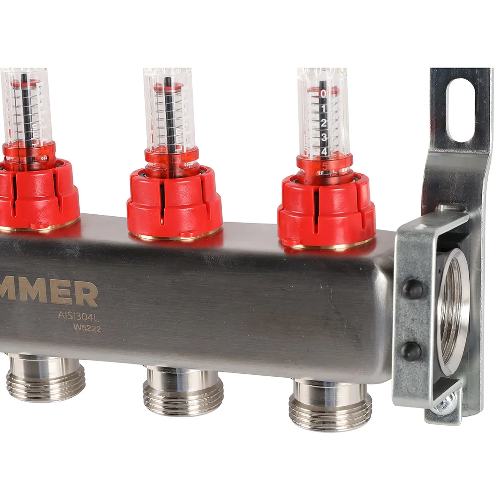 ROMMER RMS-1200-000005 ROMMER Коллектор из нержавеющей стали с расходомерами 5 вых. ROMMER RMS-1200-000005 ROMMER Коллектор из нержавеющей стали с расходомерами 5 вых.