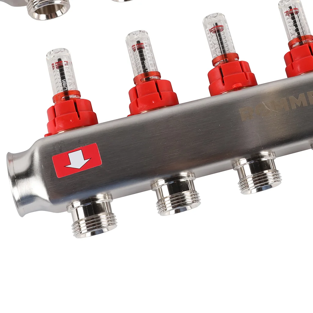 ROMMER RMS-1200-000006 ROMMER Коллектор из нержавеющей стали с расходомерами 6 вых. ROMMER RMS-1200-000006 ROMMER Коллектор из нержавеющей стали с расходомерами 6 вых.