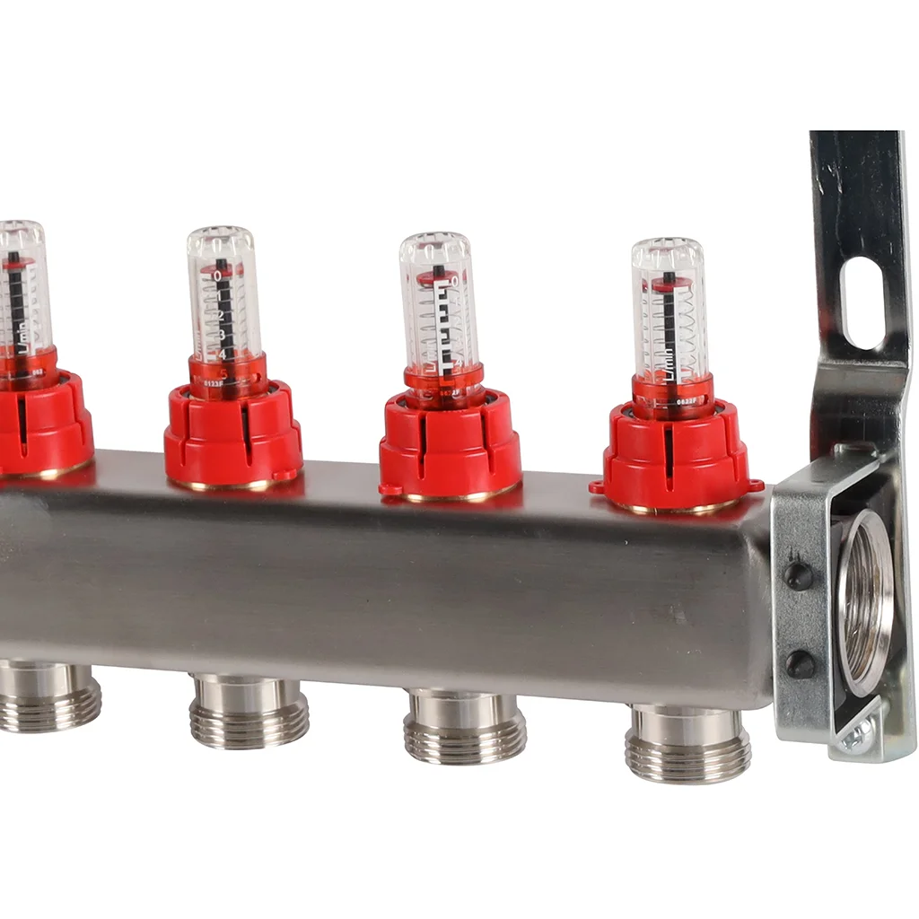 ROMMER RMS-1200-000009 ROMMER Коллектор из нержавеющей стали с расходомерами 9 вых. ROMMER RMS-1200-000009 ROMMER Коллектор из нержавеющей стали с расходомерами 9 вых.