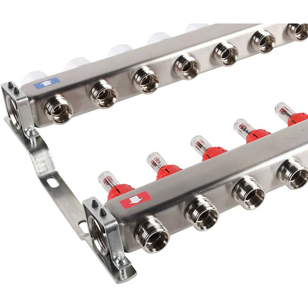 ROMMER RMS-1200-000012 ROMMER Коллектор из нержавеющей стали с расходомерами 12 вых. ROMMER RMS-1200-000012 ROMMER Коллектор из нержавеющей стали с расходомерами 12 вых.