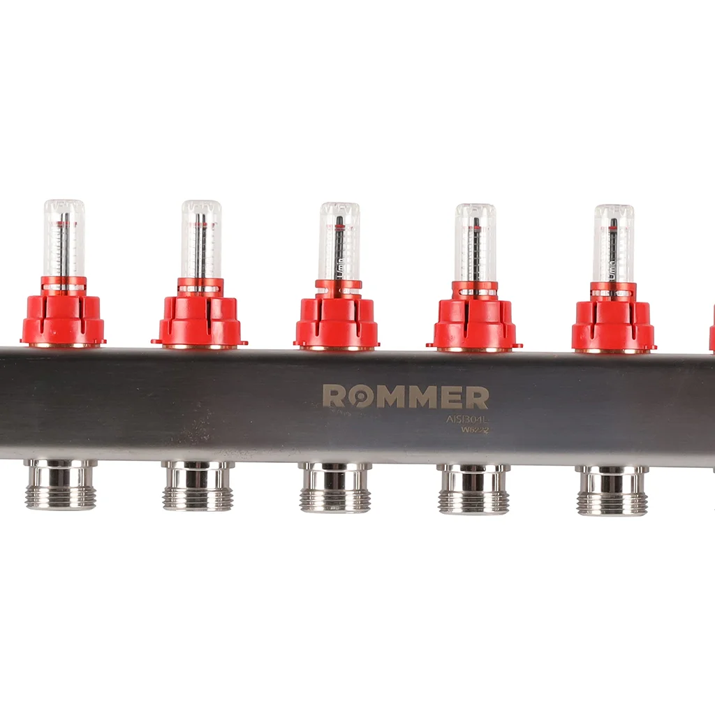 ROMMER RMS-1200-000012 ROMMER Коллектор из нержавеющей стали с расходомерами 12 вых. ROMMER RMS-1200-000012 ROMMER Коллектор из нержавеющей стали с расходомерами 12 вых.