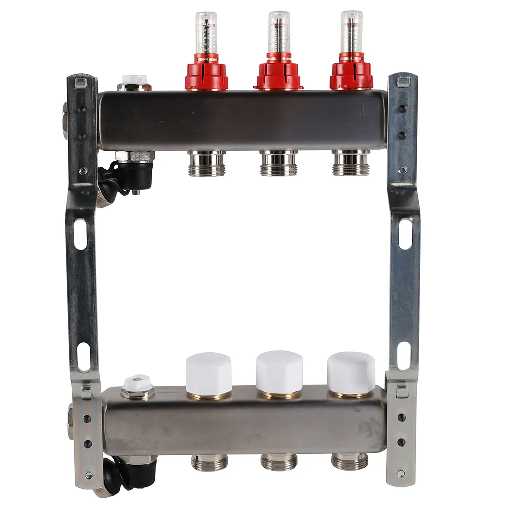 ROMMER RMS-1201-000003 ROMMER Коллектор из нержавеющей стали с расходомерами, с клапаном вып. воздуха и сливом 3 вых. ROMMER RMS-1201-000003 ROMMER Коллектор из нержавеющей стали с расходомерами, с клапаном вып. воздуха и сливом 3 вых.