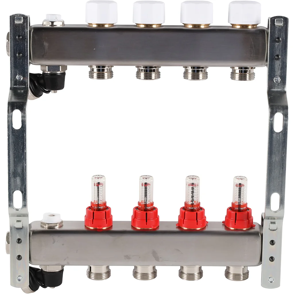 ROMMER RMS-1201-000004 ROMMER Коллектор из нержавеющей стали с расходомерами, с клапаном вып. воздуха и сливом 4 вых. ROMMER RMS-1201-000004 ROMMER Коллектор из нержавеющей стали с расходомерами, с клапаном вып. воздуха и сливом 4 вых.