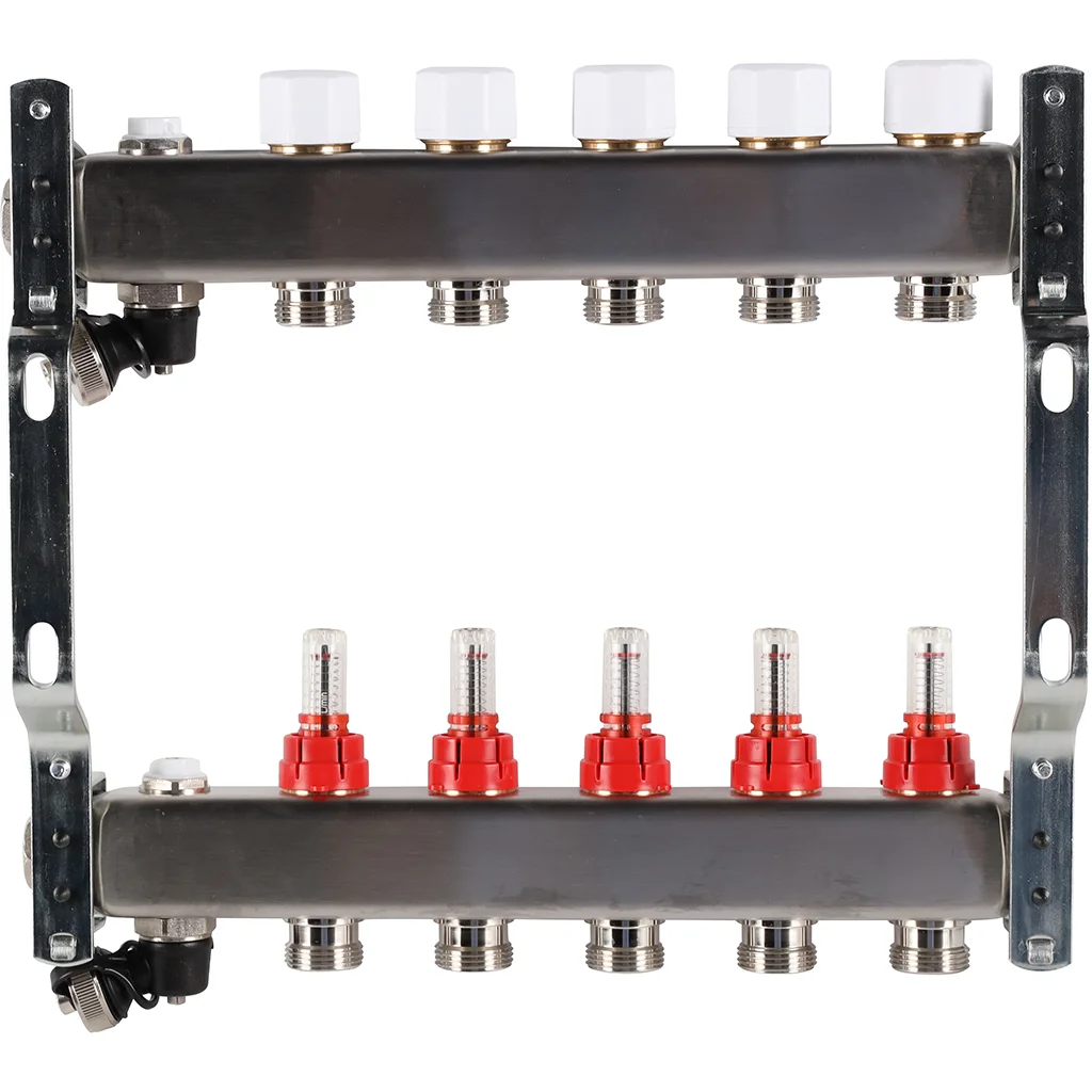ROMMER RMS-1201-000005 ROMMER Коллектор из нержавеющей стали с расходомерами, с клапаном вып. воздуха и сливом 5 вых. ROMMER RMS-1201-000005 ROMMER Коллектор из нержавеющей стали с расходомерами, с клапаном вып. воздуха и сливом 5 вых.