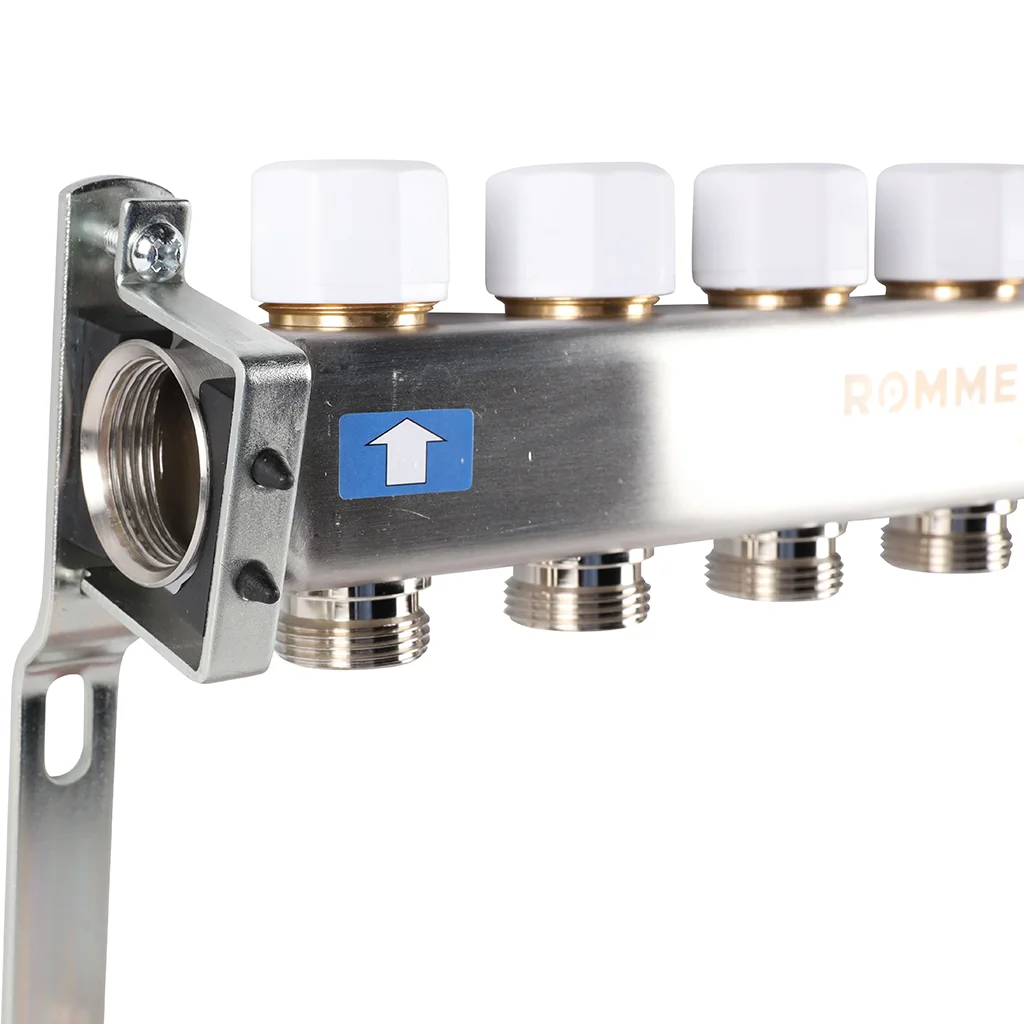 ROMMER RMS-1201-000005 ROMMER Коллектор из нержавеющей стали с расходомерами, с клапаном вып. воздуха и сливом 5 вых. ROMMER RMS-1201-000005 ROMMER Коллектор из нержавеющей стали с расходомерами, с клапаном вып. воздуха и сливом 5 вых.