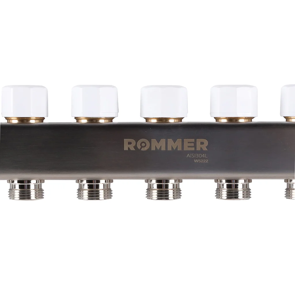 ROMMER RMS-1201-000006 ROMMER Коллектор из нержавеющей стали с расходомерами, с клапаном вып. воздуха и сливом 6 вых. ROMMER RMS-1201-000006 ROMMER Коллектор из нержавеющей стали с расходомерами, с клапаном вып. воздуха и сливом 6 вых.