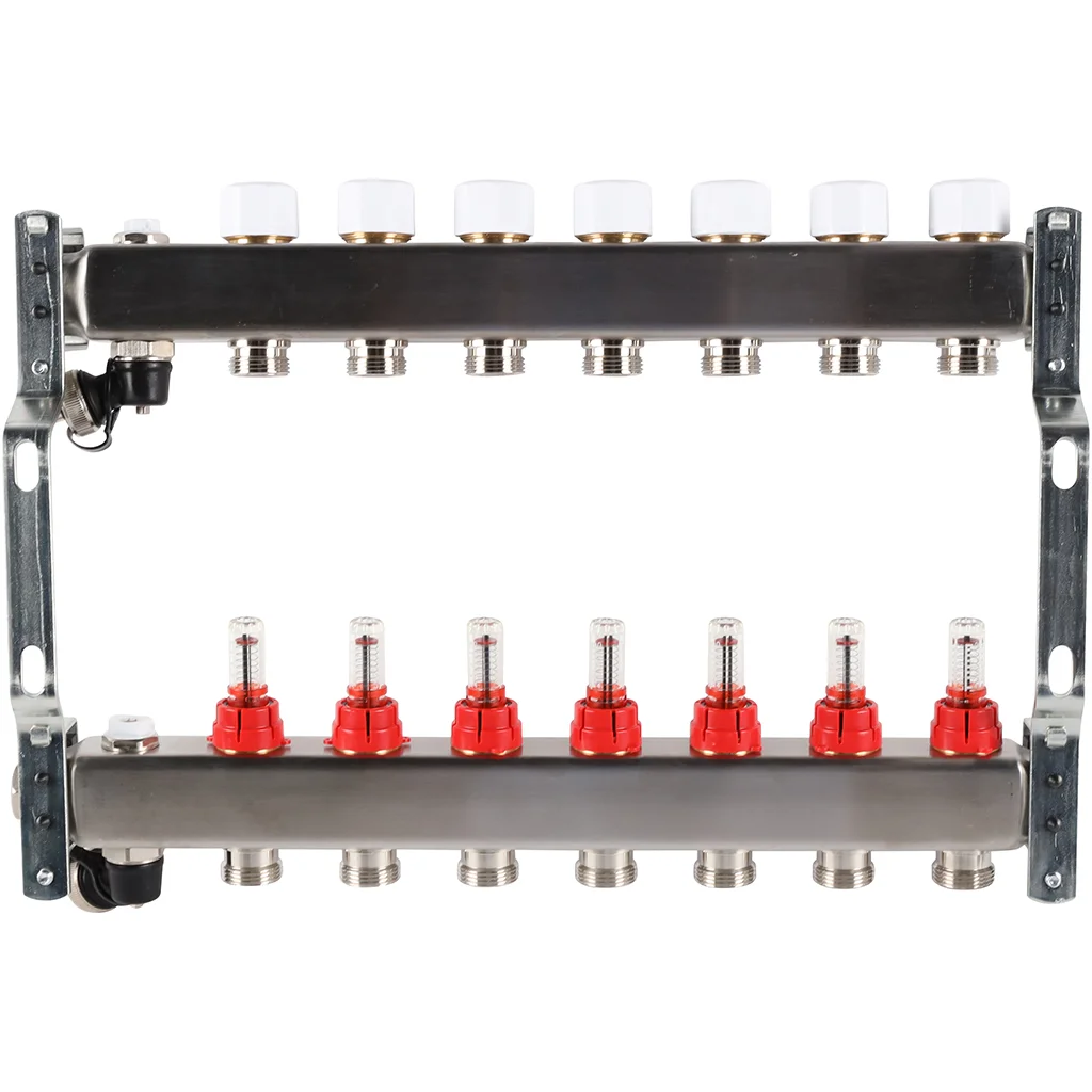 ROMMER RMS-1201-000007 ROMMER Коллектор из нержавеющей стали с расходомерами, с клапаном вып. воздуха и сливом 7 вых. ROMMER RMS-1201-000007 ROMMER Коллектор из нержавеющей стали с расходомерами, с клапаном вып. воздуха и сливом 7 вых.