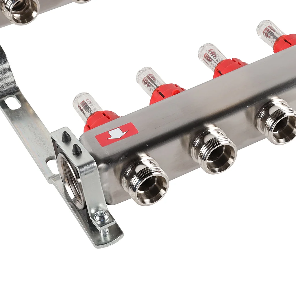 ROMMER RMS-1201-000008 ROMMER Коллектор из нержавеющей стали с расходомерами, с клапаном вып. воздуха и сливом 8 вых. ROMMER RMS-1201-000008 ROMMER Коллектор из нержавеющей стали с расходомерами, с клапаном вып. воздуха и сливом 8 вых.