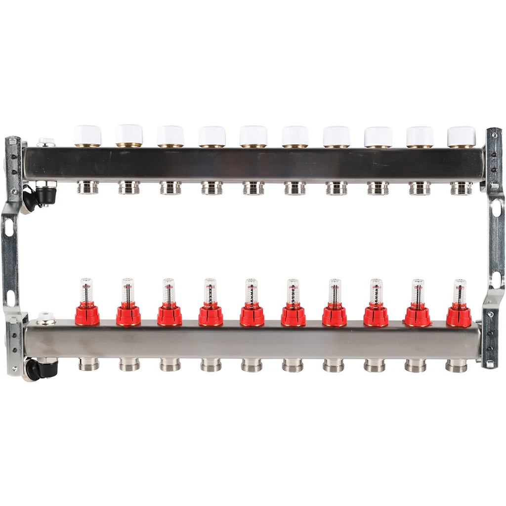 ROMMER RMS-1201-000010 ROMMER Коллектор из нержавеющей стали с расходомерами, с клапаном вып. воздуха и сливом 10 вых. ROMMER RMS-1201-000010 ROMMER Коллектор из нержавеющей стали с расходомерами, с клапаном вып. воздуха и сливом 10 вых.