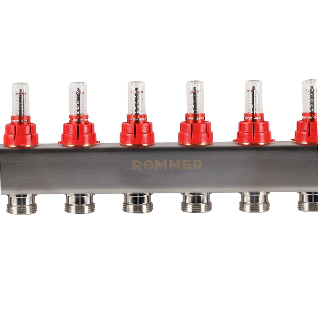 ROMMER RMS-1201-000011 ROMMER Коллектор из нержавеющей стали с расходомерами, с клапаном вып. воздуха и сливом 11 вых. ROMMER RMS-1201-000011 ROMMER Коллектор из нержавеющей стали с расходомерами, с клапаном вып. воздуха и сливом 11 вых.