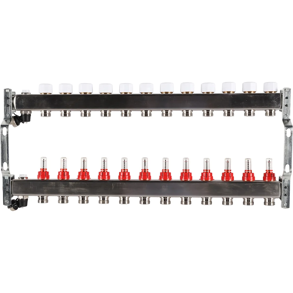 ROMMER RMS-1201-000012 ROMMER Коллектор из нержавеющей стали с расходомерами, с клапаном вып. воздуха и сливом 12 вых. ROMMER RMS-1201-000012 ROMMER Коллектор из нержавеющей стали с расходомерами, с клапаном вып. воздуха и сливом 12 вых.
