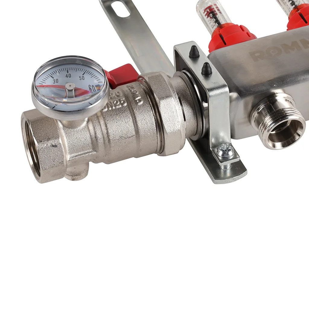 ROMMER RMS-1210-000002 ROMMER Коллектор из нержавеющей стали в сборе с расходомерами 2 вых. ROMMER RMS-1210-000002 ROMMER Коллектор из нержавеющей стали в сборе с расходомерами 2 вых.