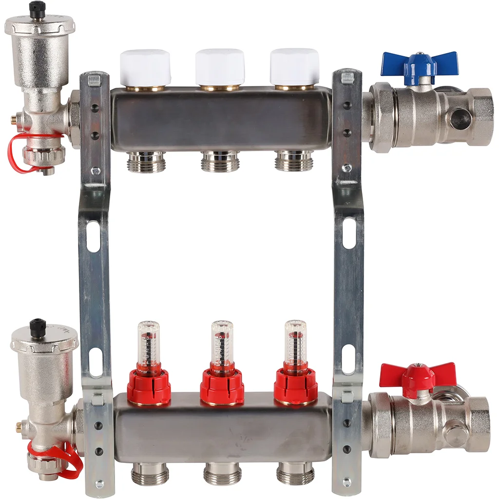 ROMMER RMS-1210-000003 ROMMER Коллектор из нержавеющей сталив сборе с расходомерами 3 вых. ROMMER RMS-1210-000003 ROMMER Коллектор из нержавеющей сталив сборе с расходомерами 3 вых.