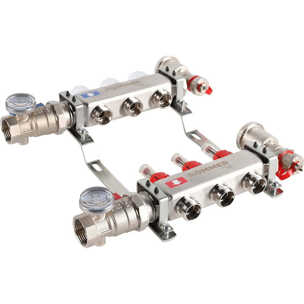 ROMMER RMS-1210-000003 ROMMER Коллектор из нержавеющей сталив сборе с расходомерами 3 вых. ROMMER RMS-1210-000003 ROMMER Коллектор из нержавеющей сталив сборе с расходомерами 3 вых.