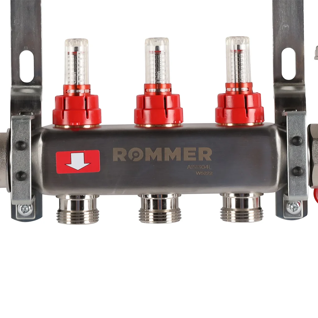ROMMER RMS-1210-000003 ROMMER Коллектор из нержавеющей сталив сборе с расходомерами 3 вых. ROMMER RMS-1210-000003 ROMMER Коллектор из нержавеющей сталив сборе с расходомерами 3 вых.