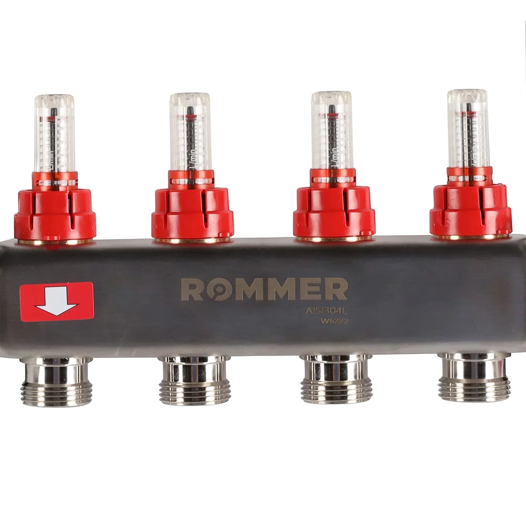 ROMMER RMS-1210-000004 ROMMER Коллектор из нержавеющей стали в сборе с расходомерами 4 вых. ROMMER RMS-1210-000004 ROMMER Коллектор из нержавеющей стали в сборе с расходомерами 4 вых.