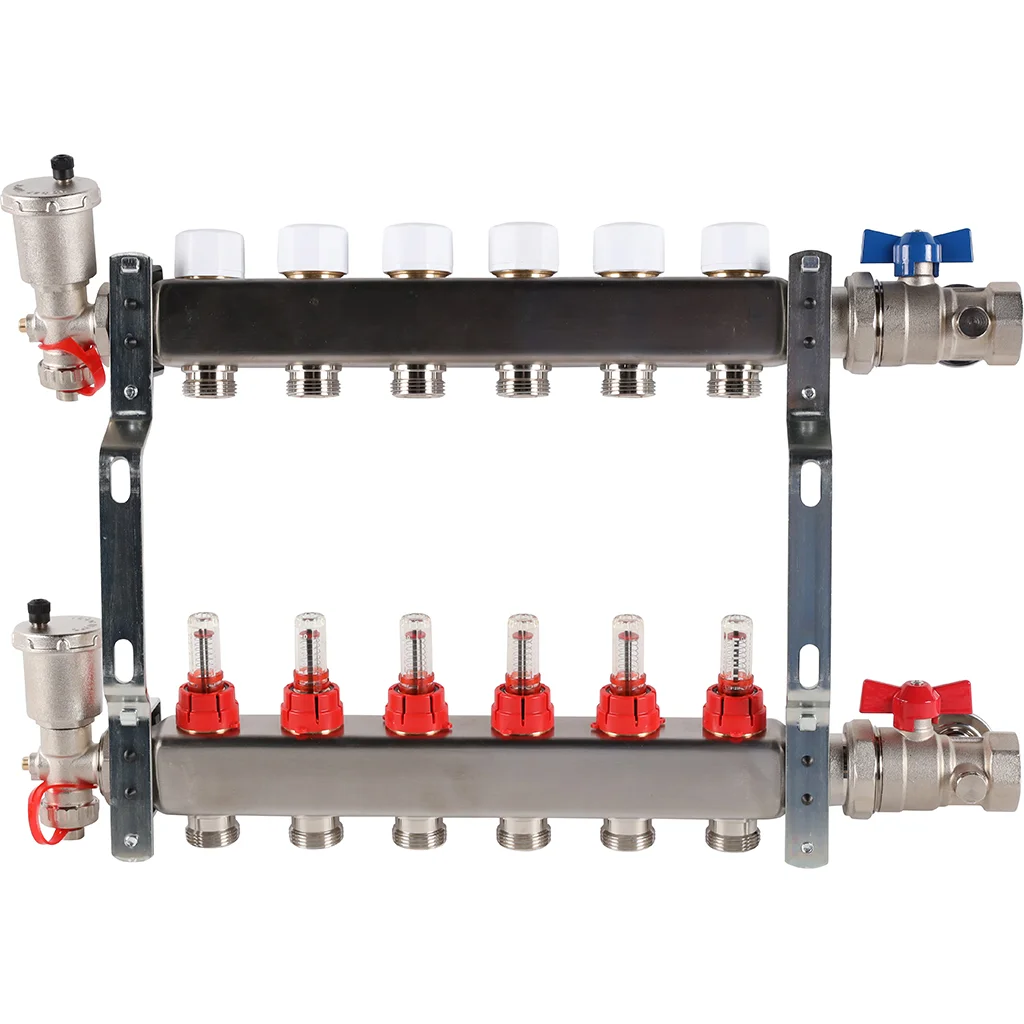 ROMMER RMS-1210-000006 ROMMER Коллектор из нержавеющей стали в сборе с расходомерами 6 вых. ROMMER RMS-1210-000006 ROMMER Коллектор из нержавеющей стали в сборе с расходомерами 6 вых.