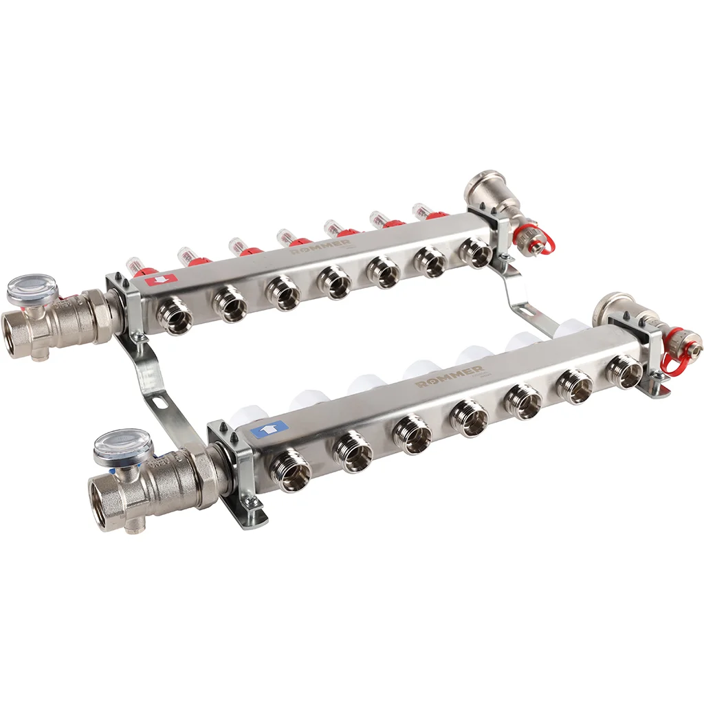 ROMMER RMS-1210-000007 ROMMER Коллектор из нержавеющей стали в сборе с расходомерами 7 вых. ROMMER RMS-1210-000007 ROMMER Коллектор из нержавеющей стали в сборе с расходомерами 7 вых.