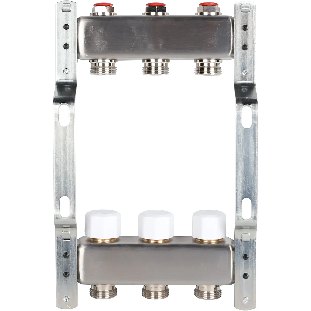 ROMMER RMS-3200-000003 ROMMER Коллектор из нержавеющей стали без расходомеров 3 вых. ROMMER RMS-3200-000003 ROMMER Коллектор из нержавеющей стали без расходомеров 3 вых.
