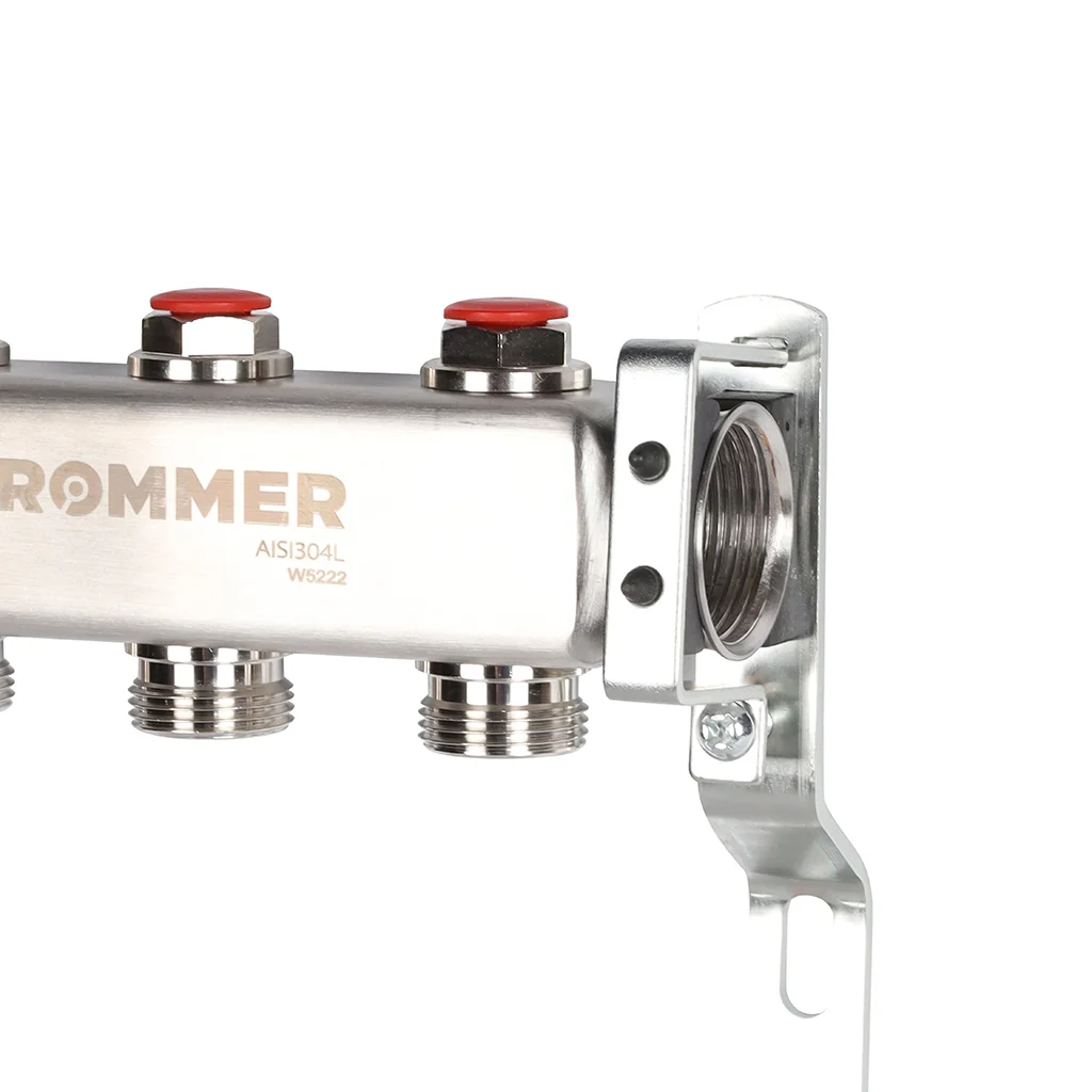 ROMMER RMS-3200-000003 ROMMER Коллектор из нержавеющей стали без расходомеров 3 вых. ROMMER RMS-3200-000003 ROMMER Коллектор из нержавеющей стали без расходомеров 3 вых.