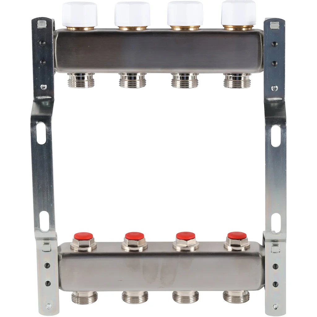 ROMMER RMS-3200-000004 ROMMER Коллектор из нержавеющей стали без расходомеров 4 вых. ROMMER RMS-3200-000004 ROMMER Коллектор из нержавеющей стали без расходомеров 4 вых.