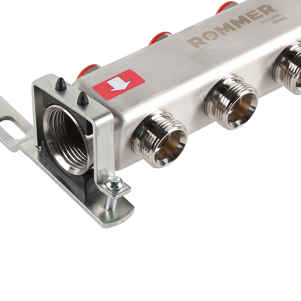 ROMMER RMS-3200-000004 ROMMER Коллектор из нержавеющей стали без расходомеров 4 вых. ROMMER RMS-3200-000004 ROMMER Коллектор из нержавеющей стали без расходомеров 4 вых.