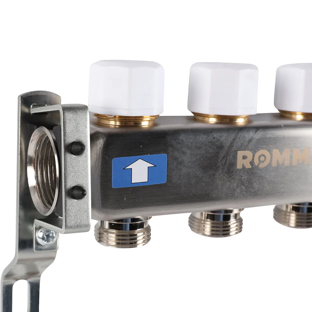ROMMER RMS-3200-000004 ROMMER Коллектор из нержавеющей стали без расходомеров 4 вых. ROMMER RMS-3200-000004 ROMMER Коллектор из нержавеющей стали без расходомеров 4 вых.