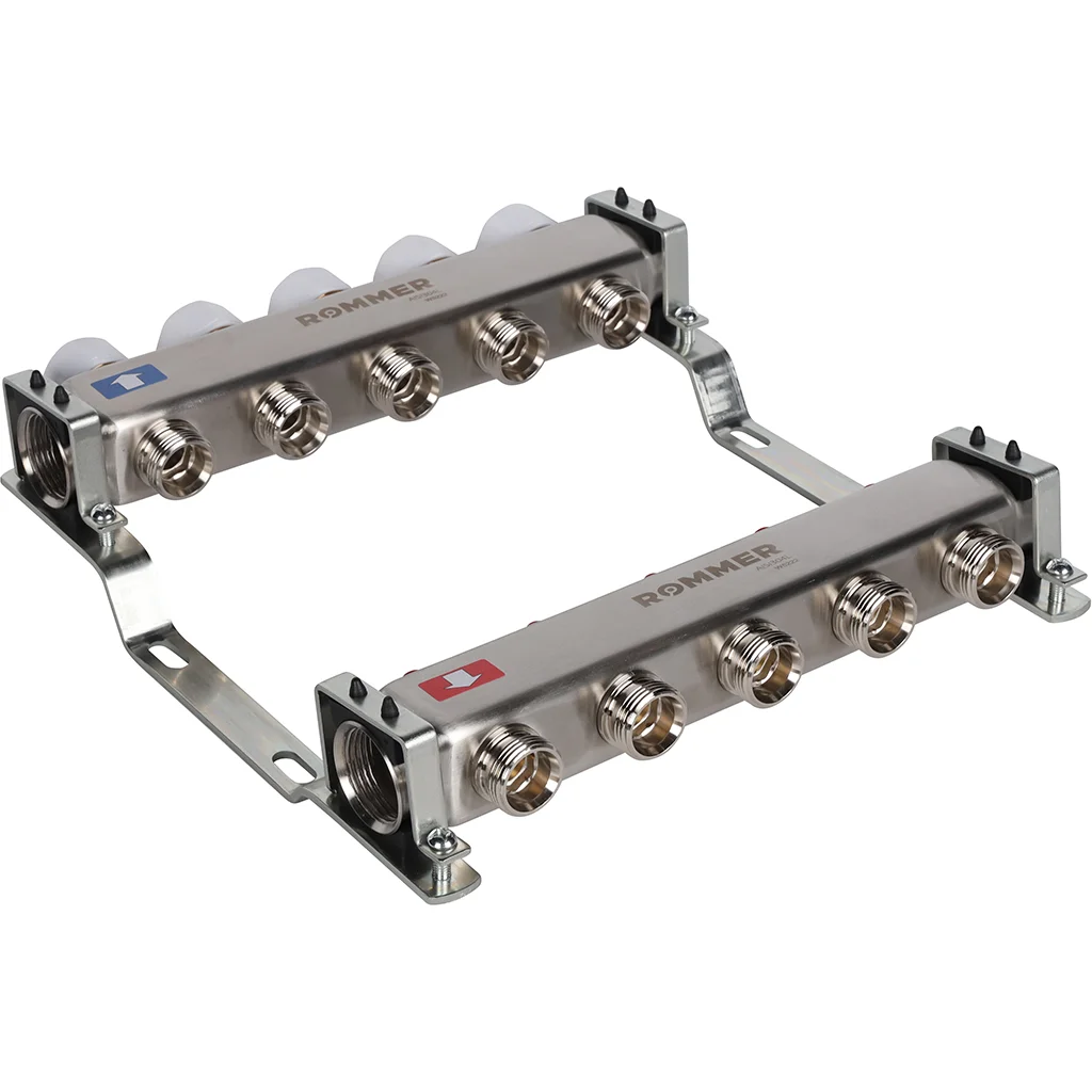 ROMMER RMS-3200-000005 ROMMER Коллектор из нержавеющей стали без расходомеров 5 вых. ROMMER RMS-3200-000005 ROMMER Коллектор из нержавеющей стали без расходомеров 5 вых.