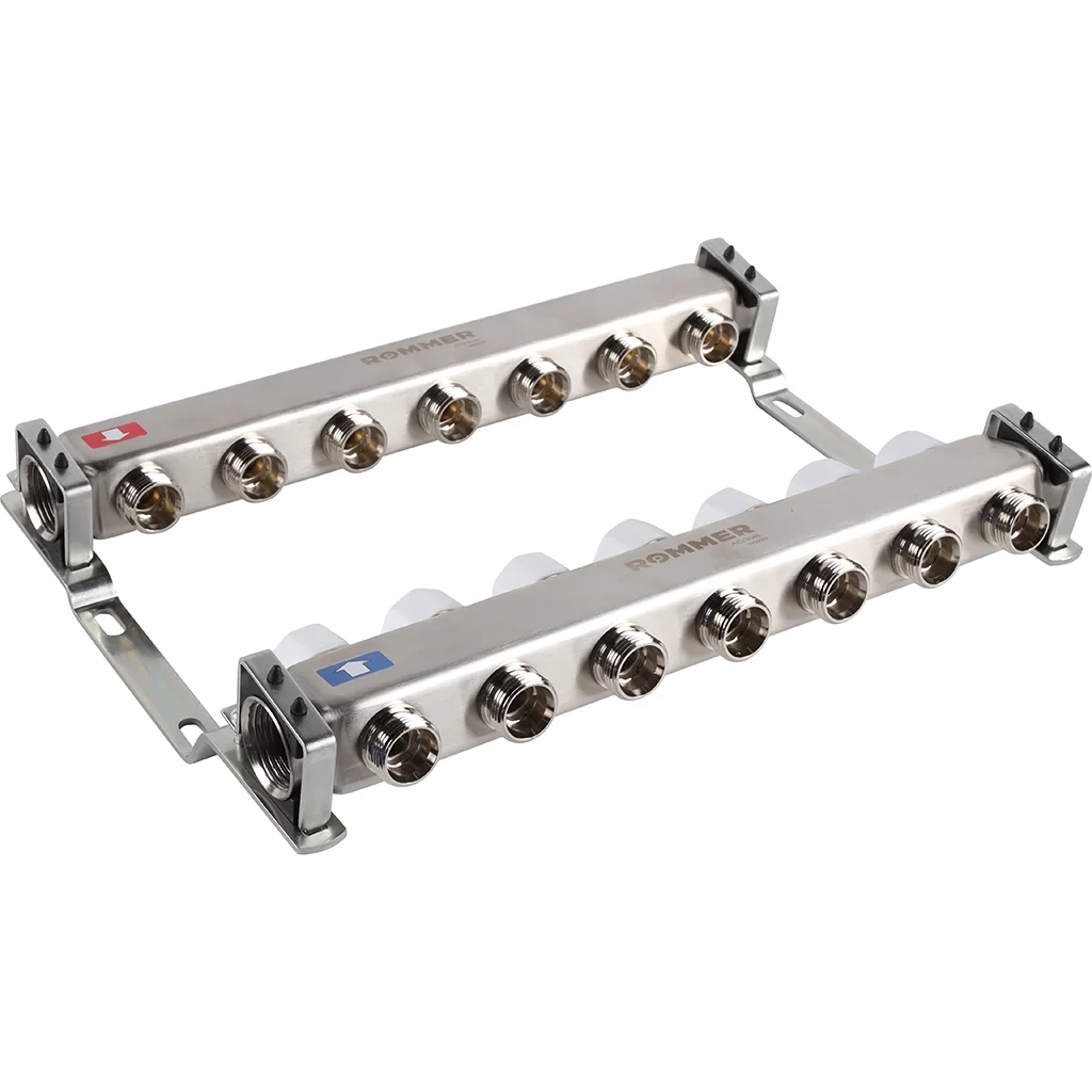 ROMMER RMS-3200-000007 ROMMER Коллектор из нержавеющей стали без расходомеров 7 вых. ROMMER RMS-3200-000007 ROMMER Коллектор из нержавеющей стали без расходомеров 7 вых.