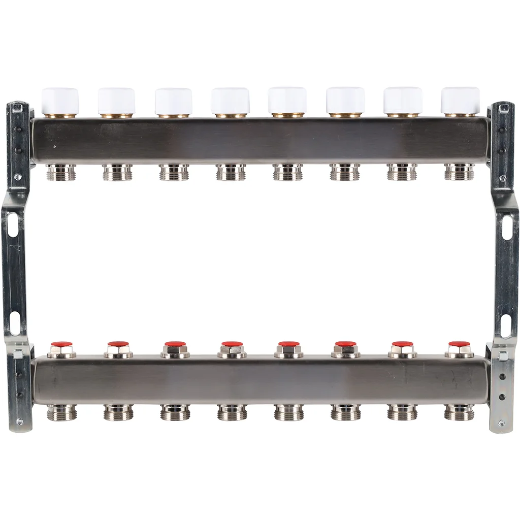 ROMMER RMS-3200-000008 ROMMER Коллектор из нержавеющей стали без расходомеров 8 вых. ROMMER RMS-3200-000008 ROMMER Коллектор из нержавеющей стали без расходомеров 8 вых.