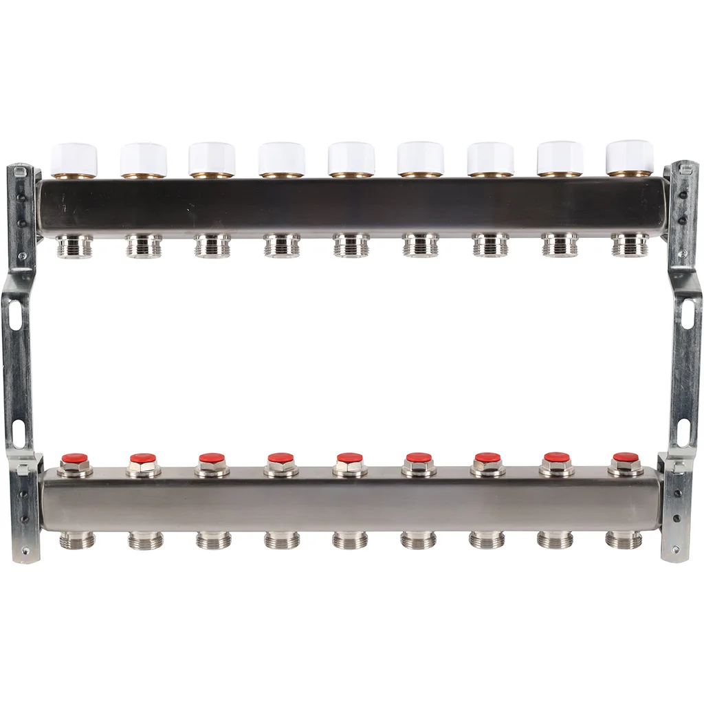 ROMMER RMS-3200-000009 ROMMER Коллектор из нержавеющей стали без расходомеров 9 вых. ROMMER RMS-3200-000009 ROMMER Коллектор из нержавеющей стали без расходомеров 9 вых.