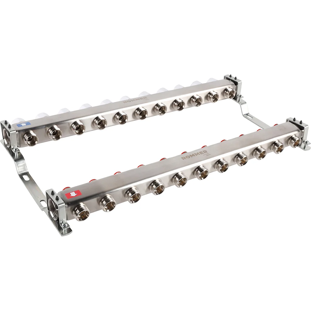 ROMMER RMS-3200-000011 ROMMER Коллектор из нержавеющей стали без расходомеров 11 вых. ROMMER RMS-3200-000011 ROMMER Коллектор из нержавеющей стали без расходомеров 11 вых.