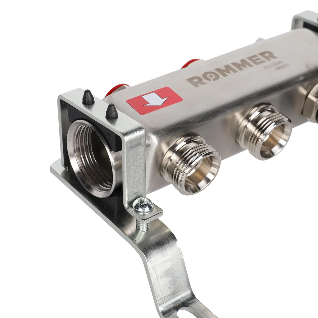 ROMMER RMS-3201-000002 ROMMER Коллектор из нержавеющей стали без расходомеров, с клапаном вып. воздуха и сливом 2 вых. ROMMER RMS-3201-000002 ROMMER Коллектор из нержавеющей стали без расходомеров, с клапаном вып. воздуха и сливом 2 вых.