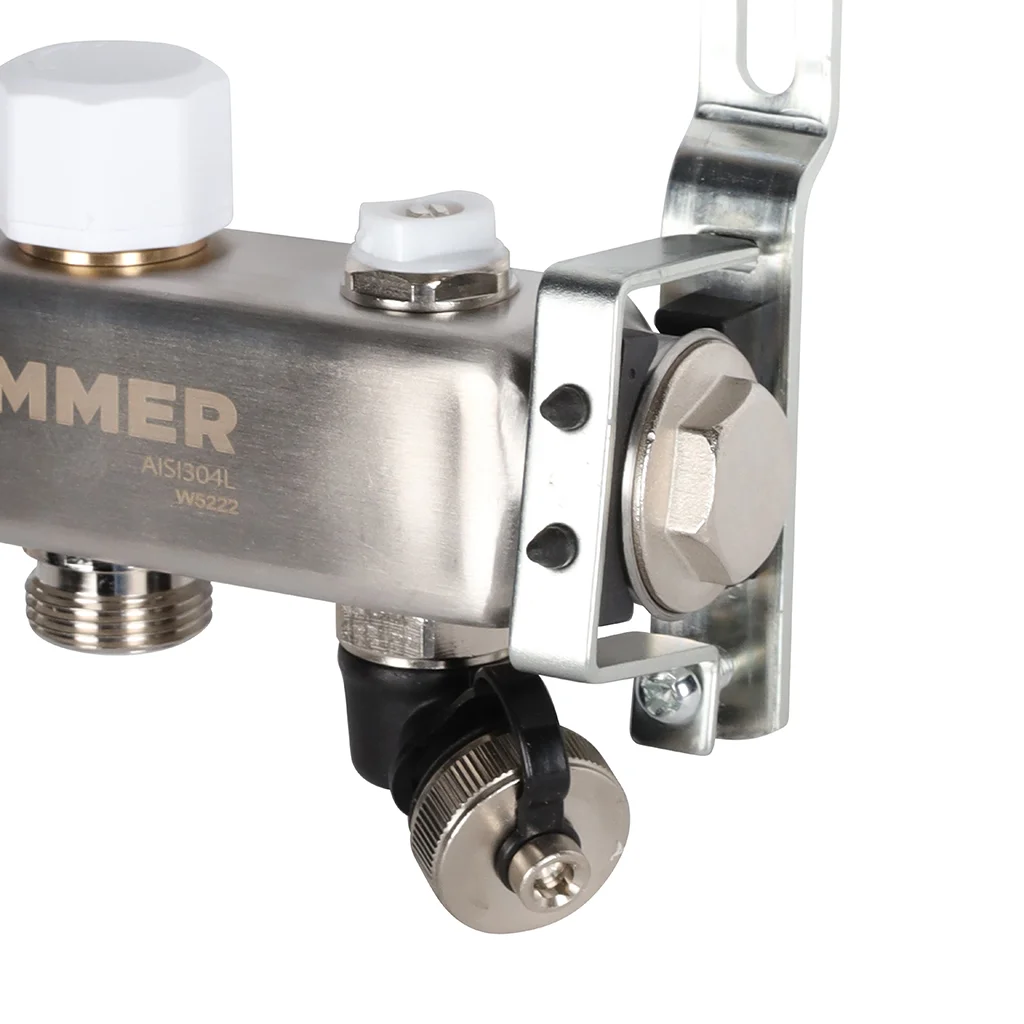 ROMMER RMS-3201-000002 ROMMER Коллектор из нержавеющей стали без расходомеров, с клапаном вып. воздуха и сливом 2 вых. ROMMER RMS-3201-000002 ROMMER Коллектор из нержавеющей стали без расходомеров, с клапаном вып. воздуха и сливом 2 вых.