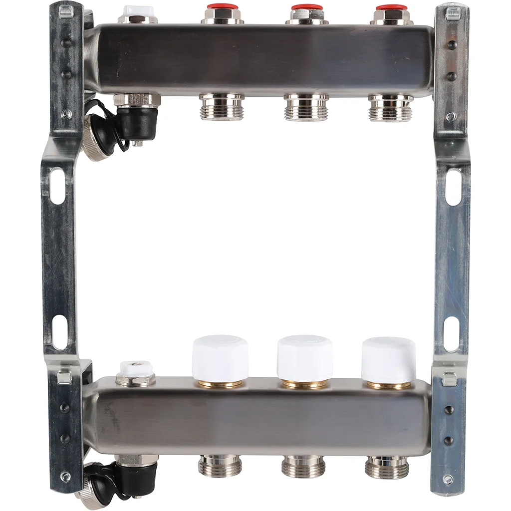 ROMMER RMS-3201-000003 ROMMER Коллектор из нержавеющей стали без расходомеров, с клапаном вып. воздуха и сливом 3 вых. ROMMER RMS-3201-000003 ROMMER Коллектор из нержавеющей стали без расходомеров, с клапаном вып. воздуха и сливом 3 вых.